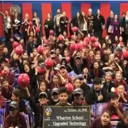 NBC 5 Broadcasts "Enchanted Backpack' Donation of $20,000 to SD104 Wharton Elementary School