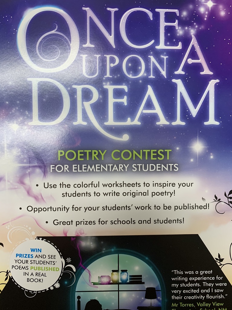 Good luck  Ms. Xheraj's class!  We hope you take first for the poetry contest. 